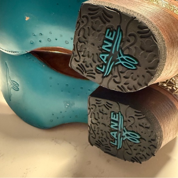 LANE New Embossed Leather Embroidered Western Boots - Picture 7 of 14